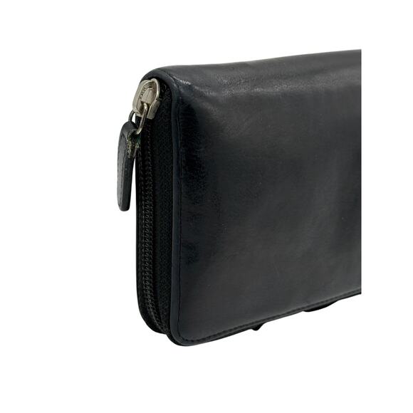 Chanel  Goatskin Camellia Embossed Zip Around Organizer Wallet Black*Beautiful - Picture 6 of 16